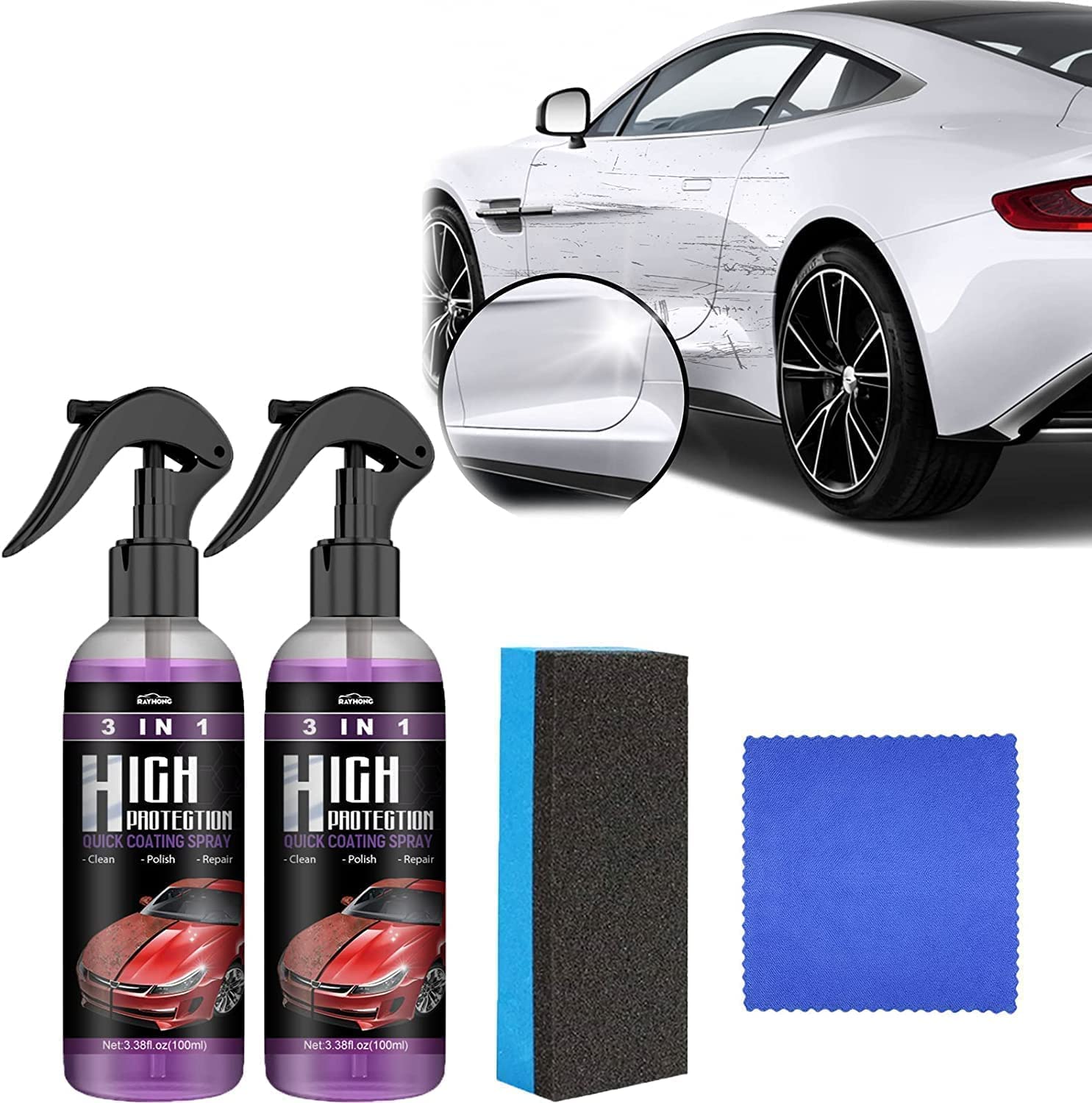 Spray de Recubrimiento Polarizado™ | 3 en 1 🚗 + Paño y Esponja de Regalo